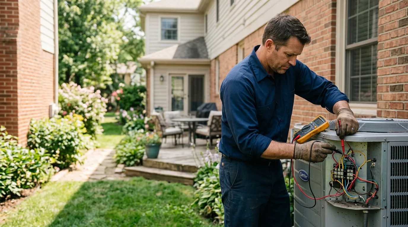 HVAC technician working near Wheatland, PA